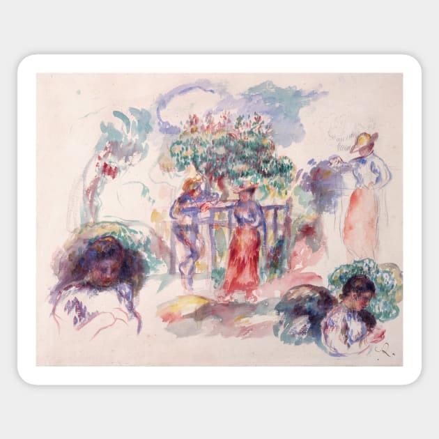 Figures under a Tree by Auguste Renoir Sticker by Classic Art Stall